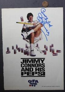 Tennis Great Jimmy Connors AUTOGRAPHED SIGNED 1990s Era Pepsi Cola Magazine Ad--
