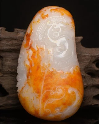 Certified Natural Hetian Jade Hand-carved Exquisite Dragon Statue 112902 - Image 1 of 4