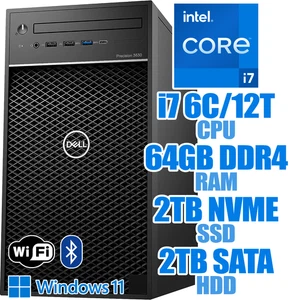 Dell Precision 3630 Windows 11 PC┃i7-8700┃64GB RAM┃2TB SSD┃2TB HDD┃WIFI&BT - Picture 1 of 9