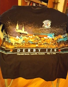 Official KENTUCKY DERBY T SHIRT 1994 120th Unisex SZ L-XL no tag VG Condition - Picture 1 of 5