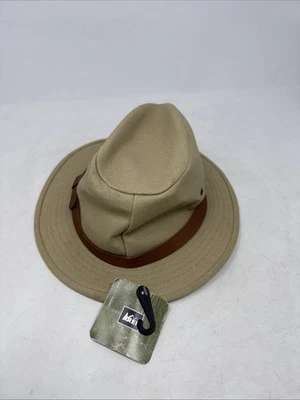 REI Tan Traveler Fedora With Leather Strap Medium - New With Tags - Image 1 of 4