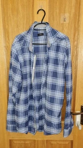Camisa TUDORS Para Hombre Azul A Cuadros Manga Larga Talla XL Informal Abotonada Mezcla de Algodón - Imagen 1 de 8