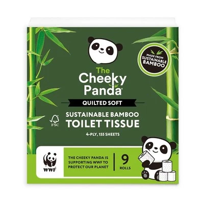 Cheeky Panda The Cheeky Panda Luxury Quilted Bamboo Toilet Tissue 9 Rolls