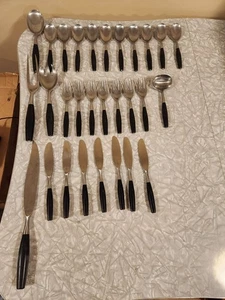 Dansk “Kongo Black” 47 Piece Mid Century Modern Flatware Set - Picture 1 of 6