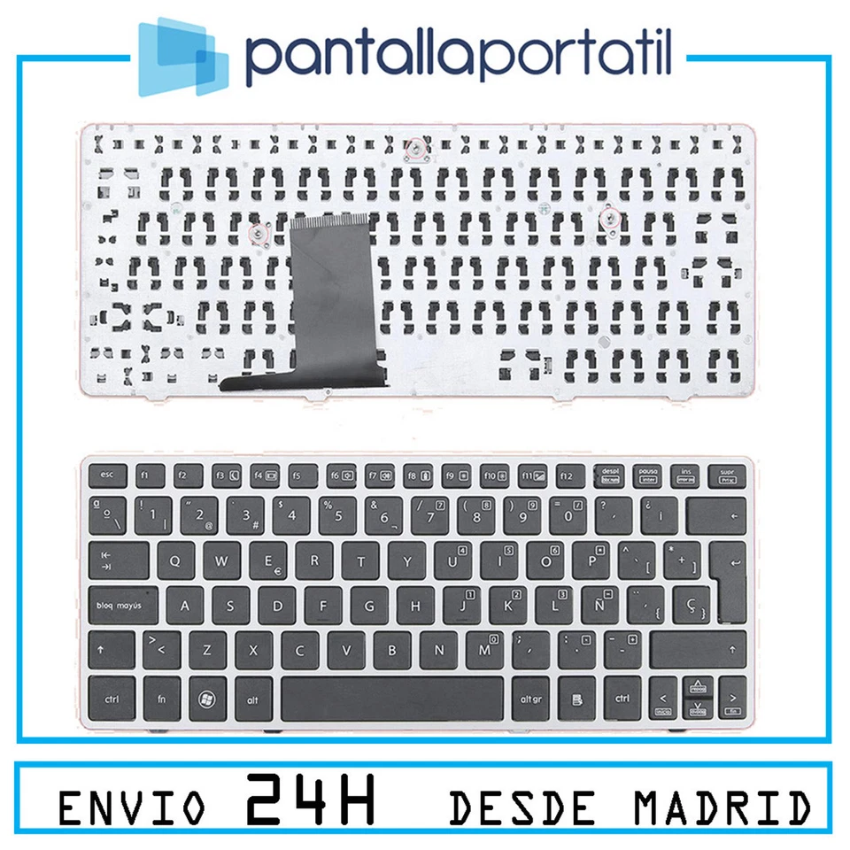 Teclado Para Portatil Hp Elitebook 2560p En Español Negro Con Marco Palta Gri... - Imagen 1 de 1