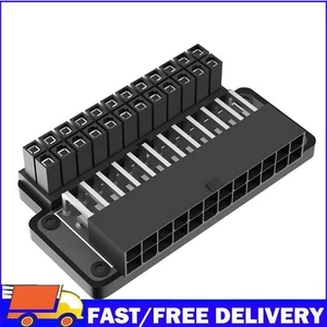 24-Pin ATX Power Supply Jumper Bridge Tool 90 Degree Angled Gender Changer Black - Afbeelding 1 van 12