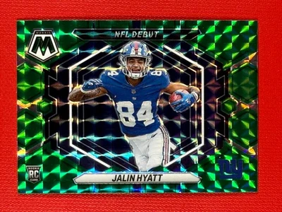 2023 Panini Mosaic - Jalin Hyatt #ND-17 NFL Debut Green Mosaic - Image 1 of 2