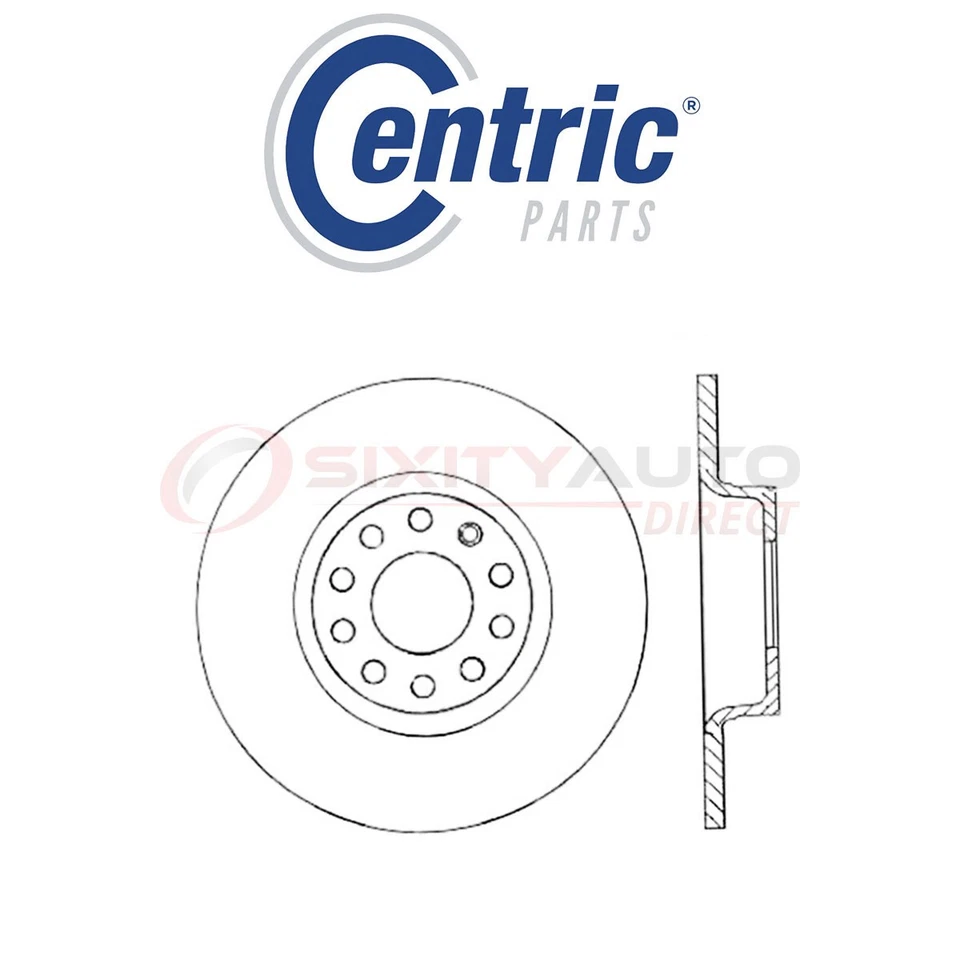 Centric Slotted Disc Brake Rotor for 2007-2008 Volkswagen Eos 2.0L 3.2L L4 he Foto 1 de 4