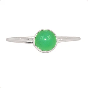 Natural Chrysoprase 925 Sterling Silver Ring XQ14 s.6 CR60846 - Picture 1 of 1