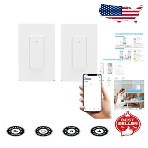 3-Way Smart Light Switch, Compatible with Alexa & Google Home - Remote Control - Picture 1 of 10