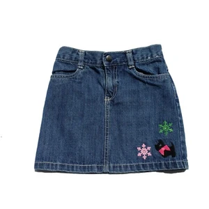 Girls Gymboree Skirt Size 6 Vintage Cheery All The Way Blue Jean Denim Adjusters - Picture 1 of 4