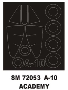 Montex 1/72 Canopy/Wheels Paint Masks for Academy A-10 Thunderbolt - SM72053 - Picture 1 of 1