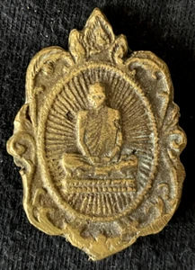 PHRA SOMDET BOUDDHA BONZE PLAQUE en bronze Talisman Thaïlande br41 - Picture 1 of 5
