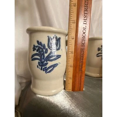 Juego de 4 tazas Pfaltzgraff 282Y Yorktowne azul tulipán 4,50 pulgadas de alto usadas en excelente estado Foto 1 de 4