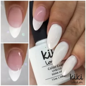 KIKI LONDON - FRENCH MANICURE WHITE PINK - TOP BASE - UV LED GEL NAIL POLISH- UK - Picture 1 of 17