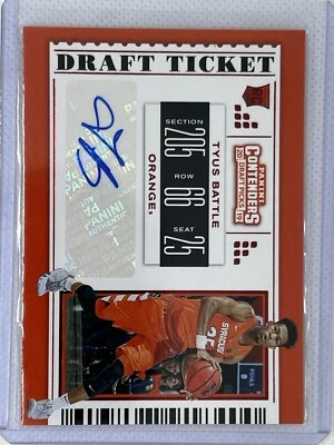 Tyus Battle AU Rookie Card 2019-20 Panini Contenders Draft Picks #115  - Image 1 of 2