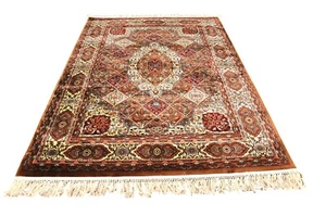 Gold Beige Silky Oriental Turkish Design Rug Afghan Runner Small Medium Large - Picture 1 of 9