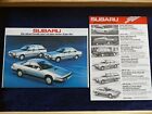 Subaru XT Turbo All-Wheel Drive 1800 Sedan Libero Justy Prospectus circa 1985 + Price List