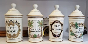9 Pots De Pharmacie En Porcelaine, vendu à l'unité ou en ensemble - XXe - Afbeelding 1 van 5