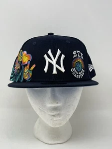 New Era Mens 59Fifty NY Yankees Groovy 27x World Series Champs Fitted Hat 7 3/4 - Picture 1 of 7