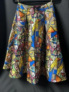 Varga Graffit Skirt Size M - Multicolor A-line w/ zip closure - Picture 1 of 4