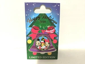 2019 Happy Holidays Mickey Minnie Disney Grand Californian Spinner Glocke Pin LE - Bild 1 von 4