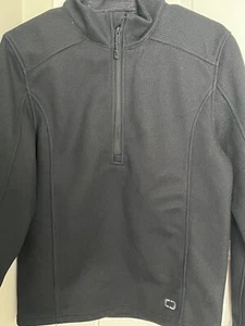 OGIO Grit Fleece 1/2-Zip Jacket Black Rugged Texture Size Small Color Black - Picture 1 of 6