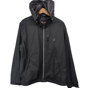 Nautica Jacket Windbreaker Rain Full Zip Hooded Pockets Nautical Casual XL Mens - Picture 1 of 19