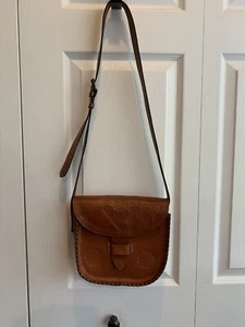 Patricia Nash Handtasche Tooled Schulter Umhängetasche Leder Cognac mit Staubjacke - Bild 1 von 12