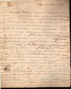 4/25/1809 LETTERA PORTATA A MANO -TIMOTHY GREEN ESQ. A NEW YORK - Foto 1 di 3