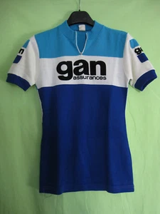 Maillot Cycliste vintage Gan Assurances POULIDOR Acrylique 70'S jersey - 1 / XS - Picture 1 of 6