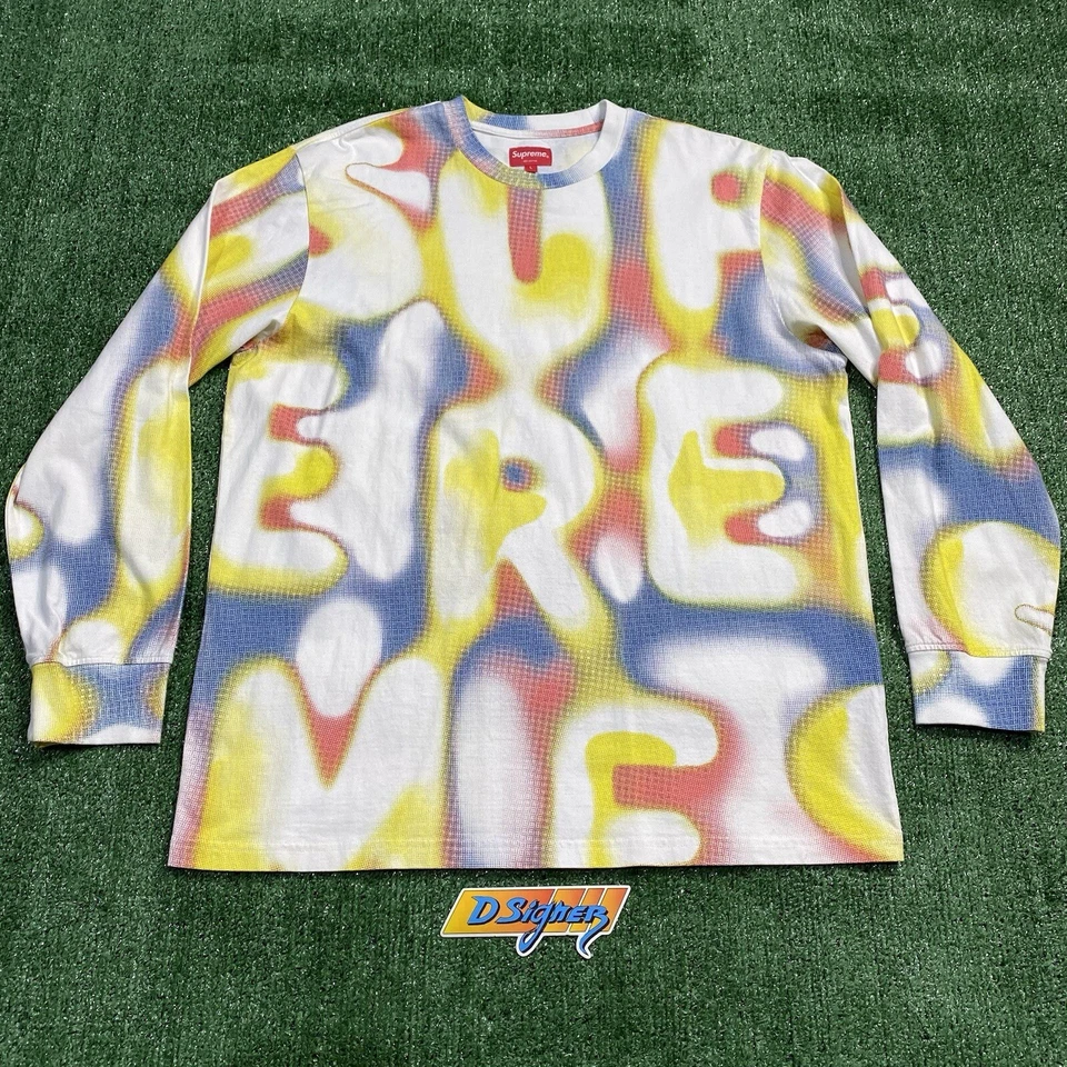 Size Large- Supreme Half Tone Long Sleeve White Top Shirt Tshirt CLEAN! - Image 1 of 4