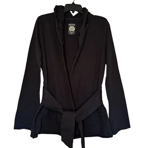 Y2K Lucky Brand women's size small S lotus belted open hooded cardigan jacket - Picture 1 of 7
