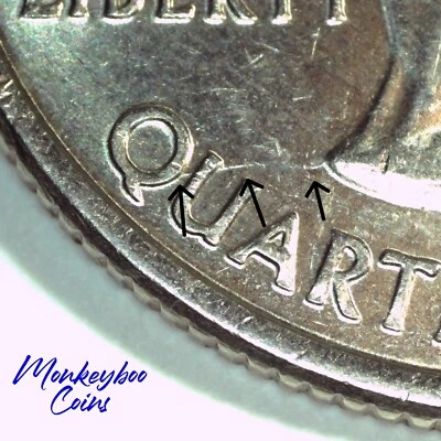 2002 P Indiana State Quarter - "Spiked Head" Die Crack - Rare Error Coin - Image 1 of 4