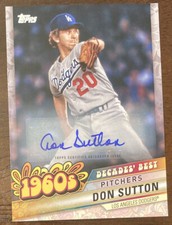 DON SUTTON 2020 Topps Series 2 Decades’ Best Autographs #/25 DB-20 Dodgers AUTO