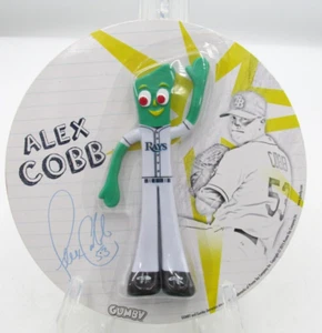 RARE Alex Cobb Autographed On Card Gumby Figurine w/ Tampa Bay Rays Uniform 2015 - Picture 1 of 6