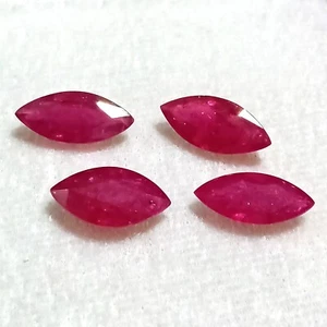 Marquise Ruby,1 Carat +,6.62 Cttw. ,Ruby Lot,4 Pcs. Pinkish Red Ruby,Top Quality - Picture 1 of 5
