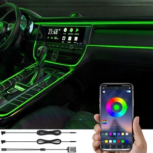 Kit d'Éclairage Ambiant de Voiture 3 m Fibre Optique 64 Couleurs APP Contrôle... - Picture 1 of 9