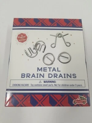 METAL BRAIN DRAINS 6 Pieces Wire Puzzle Test Mind Logic Game Brain  TeaserD04 - Image 1 of 4
