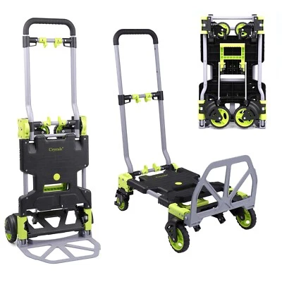 CRYSTALS 2-in-1 Hand Sackkarre Trolley, klappbare Plattformkarre Dolly, 120 kg Tragkraft