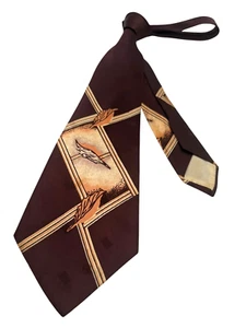 Vintage 1940s Tie Men's Neck Ties Swing Neckties 1930s Cravat Wide Rayon 52X4" - Picture 1 of 9