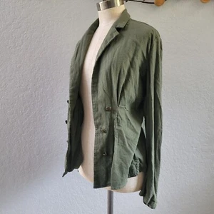 Free People Army Green Blazer Jacket Size Small - Picture 1 of 9