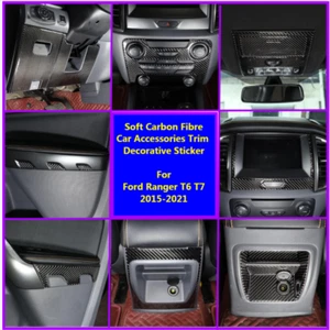 Soft Carbon Interior Sticker Decorate Trim For Ford Ranger Wildtrak T6 T7 15-21 - Picture 1 of 108