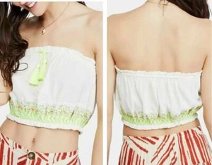 NEW Free People Ivory No More Tiers Tube Top Strapless Shirt Top LARGE L LG $70 - Picture 1 of 4