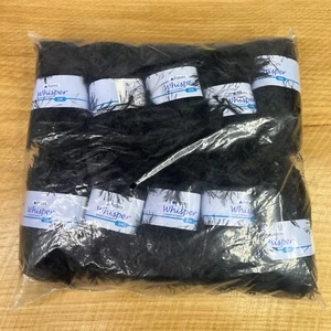 Lote de 10 madejas patones susurro DK hilo de pestañas negro #00007 50 g 98 yardas cada uno nuevo en paquete - Imagen 1 de 6