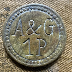 Mysterios Token A&G  1P  Possibly from US or UK 19th Century - Picture 1 of 3