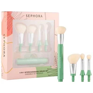 Sephora LIMITED ED 4in1 Interchangeable Brush Set Click/Button Style Handle NIB - Picture 1 of 3
