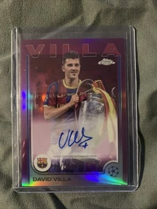 2024 25 Topps Chrome UEFA David Villa Purple Lav Auto /75 Barcelona - Bild 1 von 2