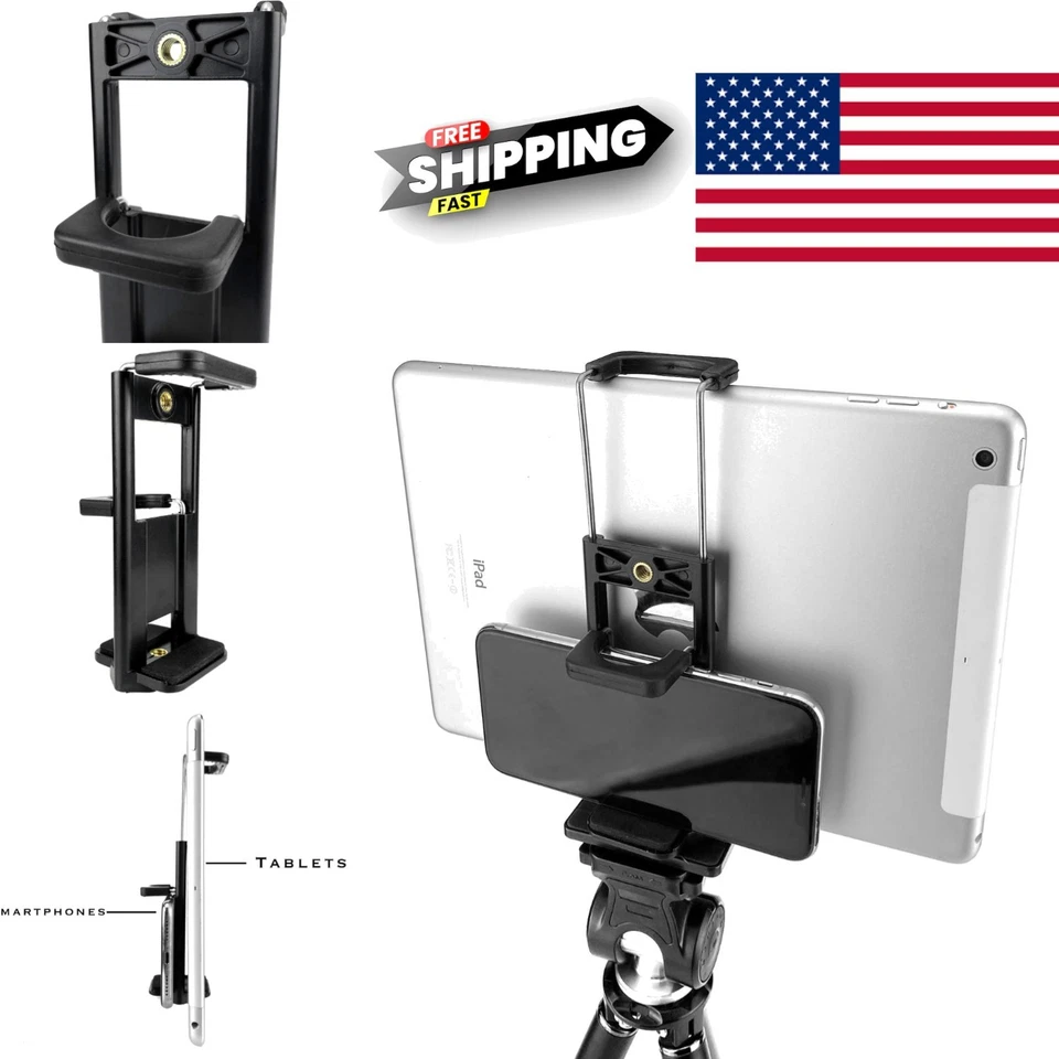 Soporte de trípode universal para tabletas de 5,5 a 9,7 pulgadas compatible con teléfonos inteligentes Foto 1 de 4