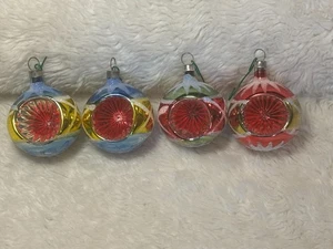 Konvolut Vintage Glas handbemalt glitzernd Glimmer Einzug KUGEL Weihnachtsschmuck - Bild 1 von 5